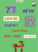 23 Đề thi Lịch sử 12 cuối Kì 1 Cánh Diều 2024-2025 (Có đáp án)
